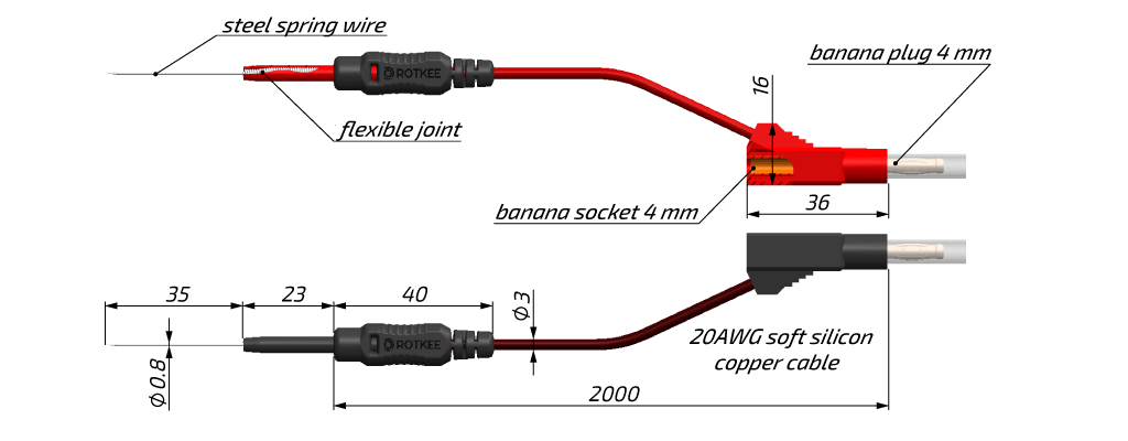 SP-flexpin-L flexible probe pins with extended cable design