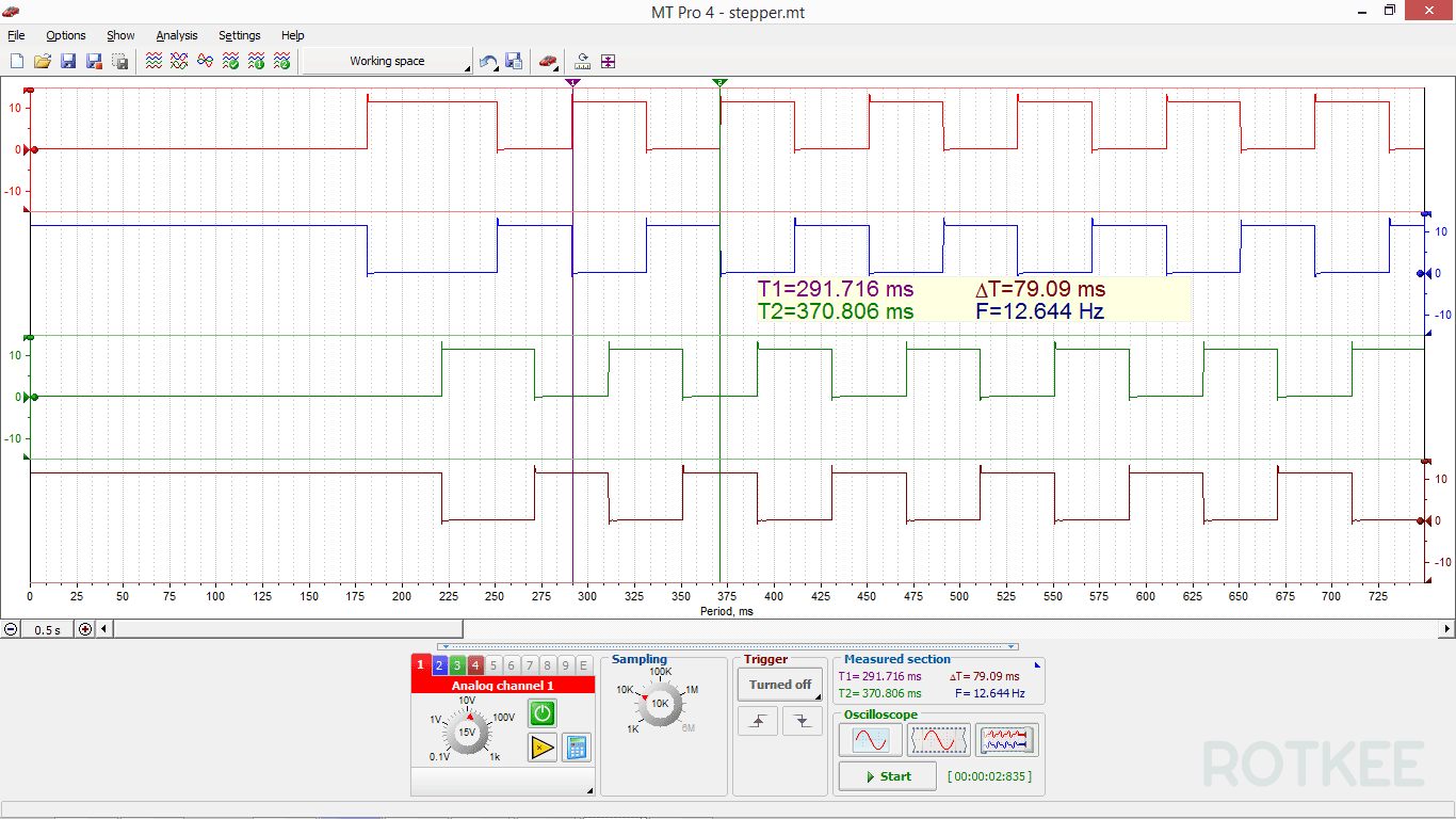 MT Pro 4.1 oscilloscope window screenshot 1 